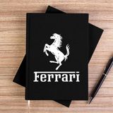 Zepplin Giyim Ferari Logo Siyah Kanvas Defter Çizgisiz - 14x21 cm