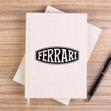 Zepplin Giyim Ferari Logo Text Krem Çizgisiz Kanvas Defter Çizgisiz - 14x21 cm