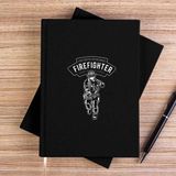 Zepplin Giyim Firefighter Siyah Çizgisiz Kanvas Defter Çizgisiz - 14x21 cm