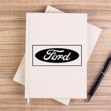 Zepplin Giyim Ford Logo Black Krem Çizgisiz Kanvas Defter Çizgisiz - 14x21 cm