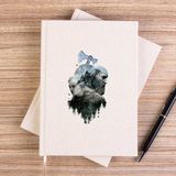 Zepplin Giyim God Of War Ragnarok Atreus Kratos Siluet Çizgisiz Kanvas Defter Çizgisiz - Krem - 14x21 cm