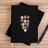 Zepplin Giyim Goose Goose Duck Karakter Siyah Çizgisiz Kanvas Defter Çizgisiz - 14x21 cm