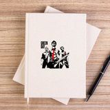 Zepplin Giyim Green Day Group And Bomb Çizgisiz Kanvas Defter Çizgisiz - Krem - 14x21 cm