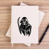 Zepplin Giyim Grim Reaper Sword Çizgisiz Kanvas Defter Çizgisiz - Krem - 14x21 cm