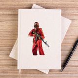 Zepplin Giyim Gta Robber In Red Suit Man Çizgisiz Kanvas Defter Çizgisiz - Krem - 14x21 cm