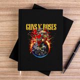 Zepplin Giyim Guns N Roses 2025 Tour Siyah Çizgisiz Kanvas Defter Çizgisiz - 14x21 cm