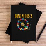 Zepplin Giyim Guns N Roses Plak Siyah Çizgisiz Kanvas Defter Çizgisiz - 14x21 cm