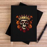 Zepplin Giyim Guns N Roses Skull Bullet Siyah Çizgisiz Kanvas Defter Çizgisiz - 14x21 cm