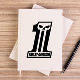 Zepplin Giyim Harley Chopper Custom One Çizgisiz Kanvas Defter Çizgisiz - Krem - 14x21 cm