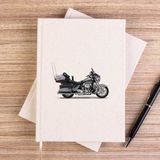 Zepplin Giyim Harley Chopper Cvo Çizgisiz Kanvas Defter Çizgisiz - Krem - 14x21 cm