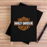 Zepplin Giyim Harley Chopper Cycles Logo Siyah Kanvas Defter Çizgisiz - 14x21 cm