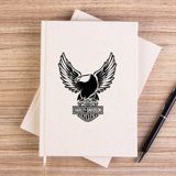 Zepplin Giyim Harley Chopper Eagle Çizgisiz Kanvas Defter Çizgisiz - Krem - 14x21 cm