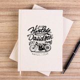 Zepplin Giyim Harley Chopper Legends Çizgisiz Kanvas Defter Çizgisiz - Krem - 14x21 cm
