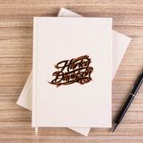 Zepplin Giyim Harley Chopper Logo 2 Çizgisiz Kanvas Defter Çizgisiz - Krem - 14x21 cm