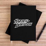 Zepplin Giyim Harley Chopper Logo 3 Siyah Kanvas Defter Çizgisiz - 14x21 cm