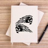 Zepplin Giyim Harley Chopper Skull Text Çizgisiz Kanvas Defter Çizgisiz - Krem - 14x21 cm
