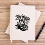 Zepplin Giyim Harley Chopper Support Bobbers Çizgisiz Kanvas Defter Çizgisiz - Krem - 14x21 cm