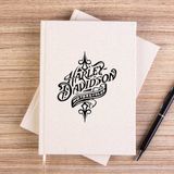 Zepplin Giyim Harley Chopper Symbol Çizgisiz Kanvas Defter Çizgisiz - Krem - 14x21 cm