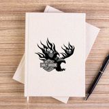 Zepplin Giyim Harley Chopper Woodlands Çizgisiz Kanvas Defter Çizgisiz - Krem - 14x21 cm