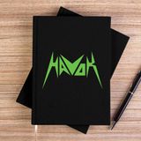 Zepplin Giyim Havok Green Logo Siyah Çizgisiz Kanvas Defter Çizgisiz - 14x21 cm