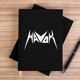 Zepplin Giyim Havok Logo Text Siyah Çizgisiz Kanvas Defter Çizgisiz - 14x21 cm