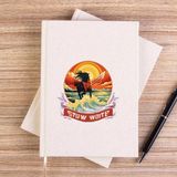 Zepplin Giyim Horse Running In The Sea Çizgisiz Kanvas Defter Çizgisiz - Krem - 14x21 cm