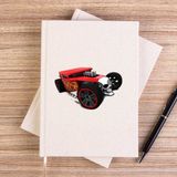 Zepplin Giyim Hot Wheels Skull Car Çizgisiz Kanvas Defter Çizgisiz - Krem - 14x21 cm
