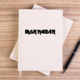 Zepplin Giyim Iron Maiden Black Text Çizgisiz Kanvas Defter Çizgisiz - Krem - 14x21 cm