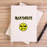 Zepplin Giyim Iron Maiden Face Çizgisiz Kanvas Defter Çizgisiz - Krem - 14x21 cm