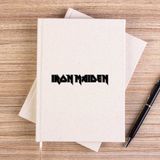 Zepplin Giyim Iron Maiden Logo Çizgisiz Kanvas Defter Çizgisiz - Krem - 14x21 cm