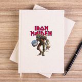Zepplin Giyim Iron Maiden Monster Guitarist Çizgisiz Kanvas Defter Çizgisiz - Krem - 14x21 cm