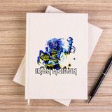 Zepplin Giyim Iron Maiden Sleeve Çizgisiz Kanvas Defter Çizgisiz - Krem - 14x21 cm