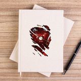 Zepplin Giyim Iron Man Body Çizgisiz Kanvas Defter Çizgisiz - Krem - 14x21 cm