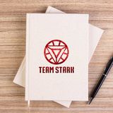 Zepplin Giyim Iron Man Team Stark Çizgisiz Kanvas Defter Çizgisiz - Krem - 14x21 cm