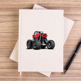 Zepplin Giyim Jeep Canavar Kamyon Çizgisiz Kanvas Defter Çizgisiz - Krem - 14x21 cm