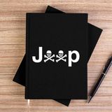 Zepplin Giyim Jeep Skull Siyah Kanvas Defter Çizgisiz - 14x21 cm