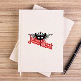 Zepplin Giyim Judas Priest Logo And Figure Çizgisiz Kanvas Defter Çizgisiz - Krem - 14x21 cm