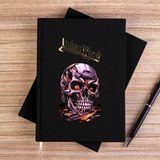 Zepplin Giyim Judas Priest Modern Skeleton Siyah Çizgisiz Kanvas Defter Çizgisiz - 14x21 cm