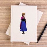 Zepplin Giyim Karlar Ülkesi Anna Siluet Çizgisiz Kanvas Defter Çizgisiz - Krem - 14x21 cm