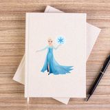 Zepplin Giyim Karlar Ülkesi Elsa Siluet Çizgisiz Kanvas Defter Çizgisiz - Krem - 14x21 cm
