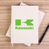 Zepplin Giyim Kawaski Yeşil Logo Çizgisiz Kanvas Defter Çizgisiz - Krem - 14x21 cm