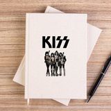 Zepplin Giyim Kiss Anime Çizgisiz Kanvas Defter Çizgisiz - Krem - 14x21 cm