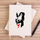 Zepplin Giyim Kiss Face Çizgisiz Kanvas Defter Çizgisiz - Krem - 14x21 cm