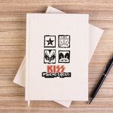 Zepplin Giyim Kiss Psycho Circus Çizgisiz Kanvas Defter Çizgisiz - Krem - 14x21 cm