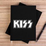 Zepplin Giyim Kiss Siyah Kanvas Defter Çizgisiz - 14x21 cm