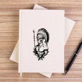 Zepplin Giyim Kızıldereli Skull Warrios Çizgisiz Kanvas Defter Çizgisiz - Krem - 14x21 cm