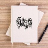Zepplin Giyim Kızılderili Thre Man Çizgisiz Kanvas Defter Çizgisiz - Krem - 14x21 cm