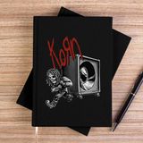 Zepplin Giyim Korn Skeleton Pulling Haporlor Siyah Çizgisiz Kanvas Defter Çizgisiz - 14x21 cm