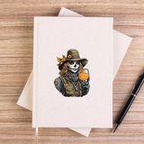 Zepplin Giyim Kovboy Woman Skull Çizgisiz Kanvas Defter Çizgisiz - Krem - 14x21 cm