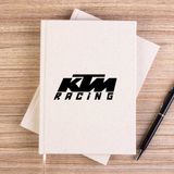 Zepplin Giyim Ktm Racing Black Logo Çizgisiz Kanvas Defter Çizgisiz - Krem - 14x21 cm